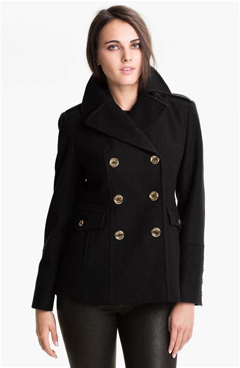 michael kors women wool peacoat|michael michael kors wool double breasted peacoat .